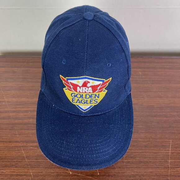 NRA National Rifle Association Golden Eagles Strapback Hat Cap Navy Blue - Picture 3 of 10